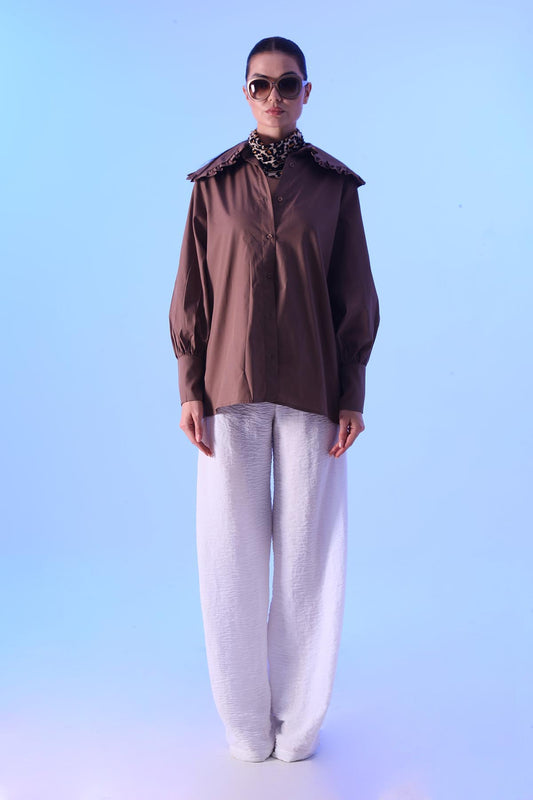 Fırfır Detaylı Oversize Gömlek – Kişisel