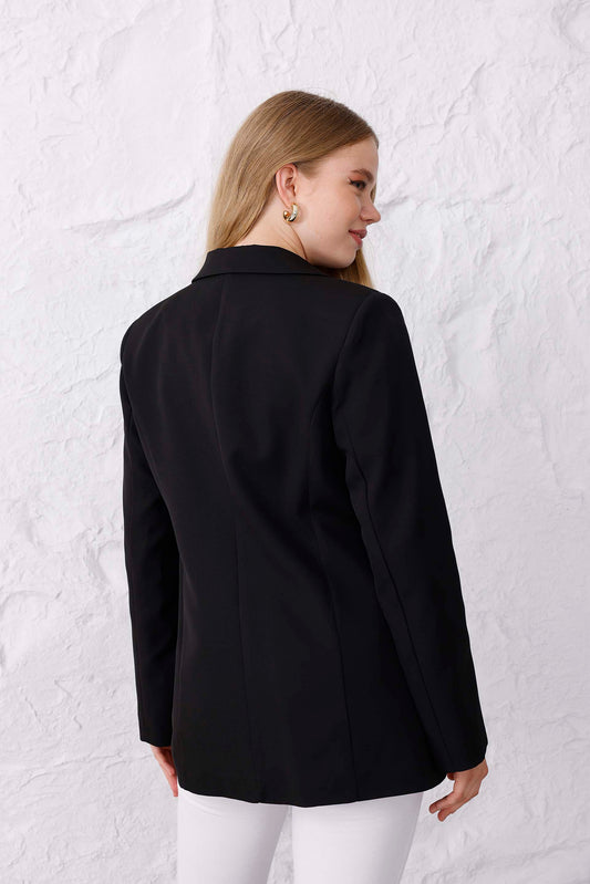 Emerald Altın Düğme Ceket Siyah